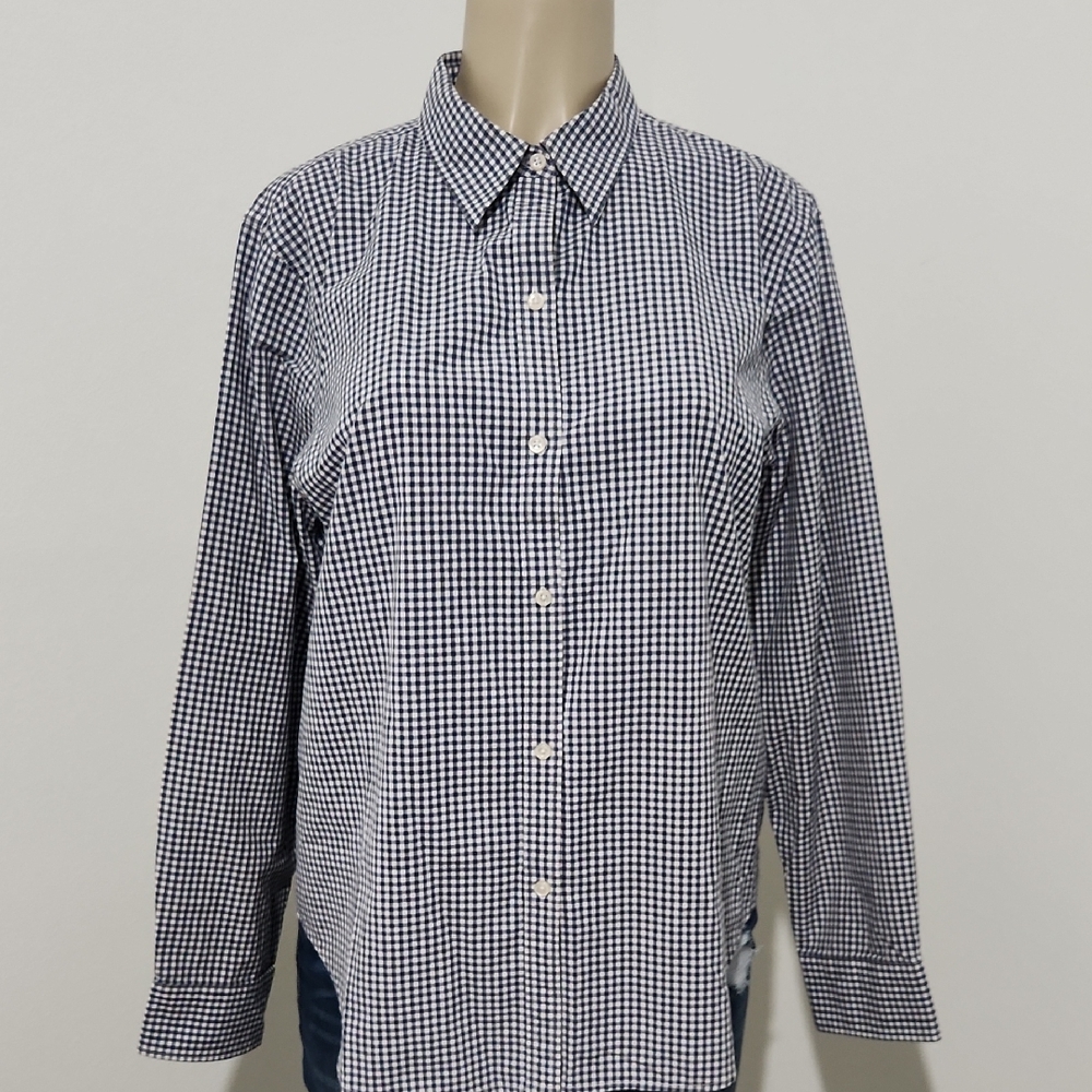 American Living Blue and White Gingham Shirt Long Sleeves Saze Xl